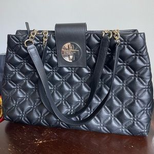 Kath Spade black leather shoulder bag